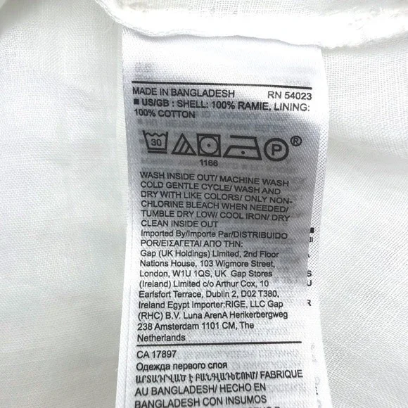 Banana Republic White Ramie Sheer Tunic Dress Tall S Bride Resort NO BELT - Picture 6 of 13